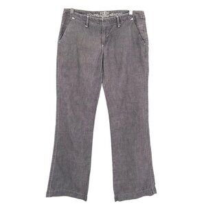 Edun Linen Pants Women 28 Gray Elevated Basic Classic Well Worn Y2K Style Grunge